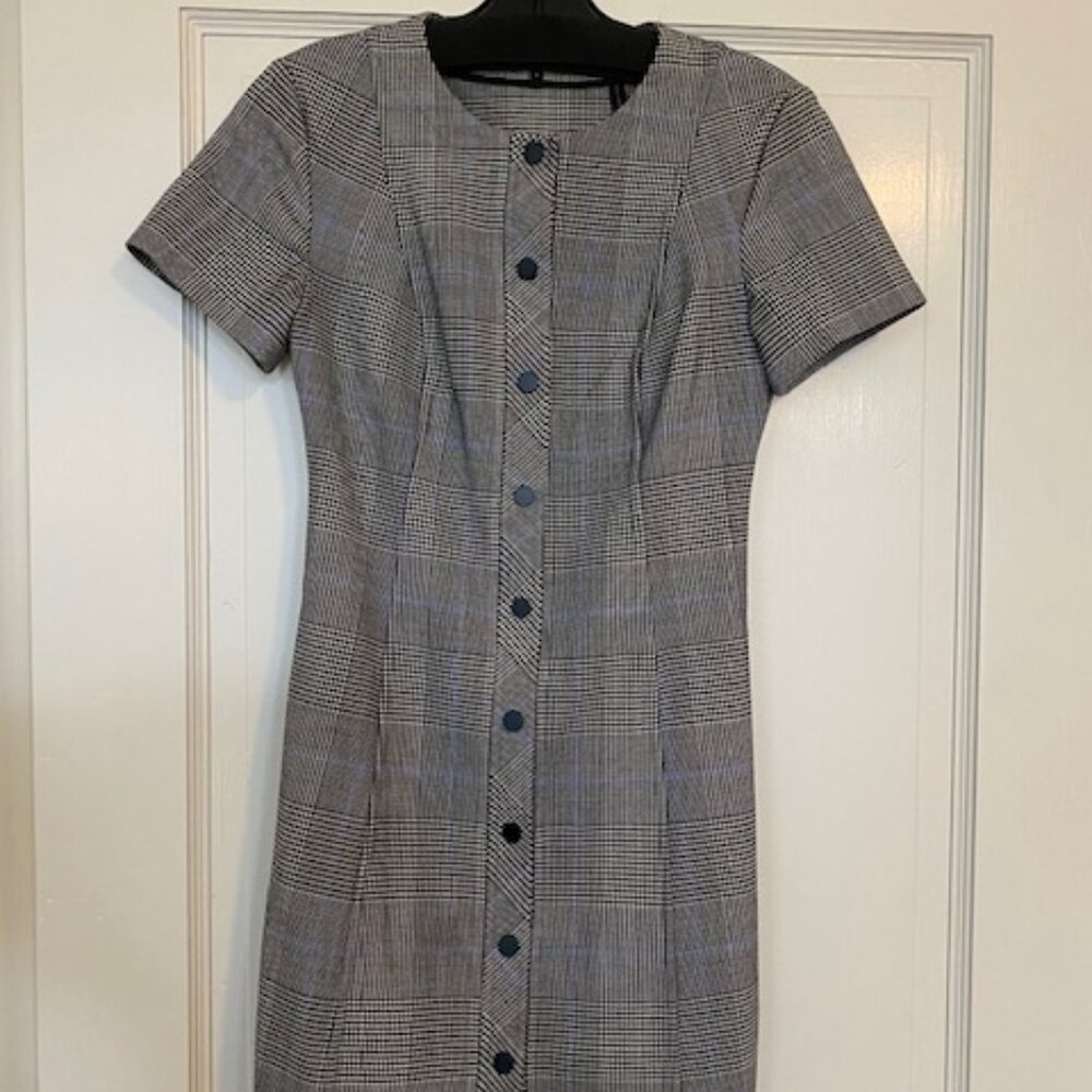 Theory Easy Snap Glen Plaid Dress SZ P